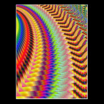 Rocket Man Firework Fractal postcards