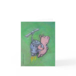 rocket pig greeting card