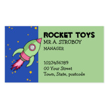 Rocket pink green Business Card