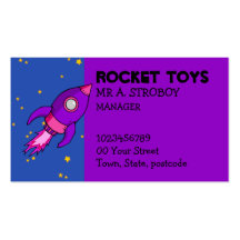 Rocket pink purple Business Card