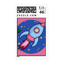 Rocket pink Stamp stamps