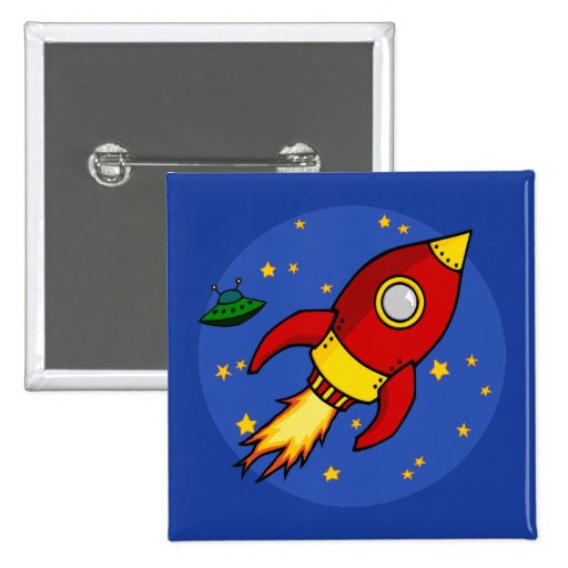 Rocket red yellow Button