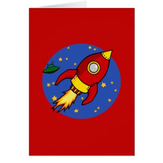 Rocket red yellow Card card