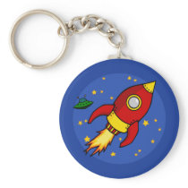 Rocket red yellow Keychain keychains
