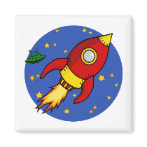 Rocket red yellow Magnet magnets