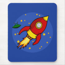 Rocket red yellow Mousepad mousepads