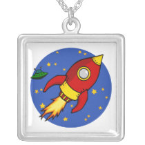 Rocket red yellow Necklace necklaces