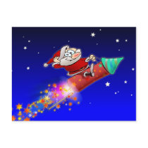 Rocket Santa 02 Postcard