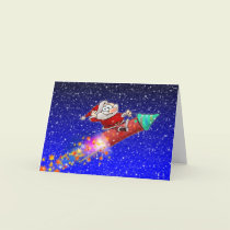 Rocket Santa cards