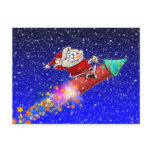Rocket Santa Post Card