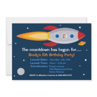 Rocket Ship Birthday Party Invitation invitation