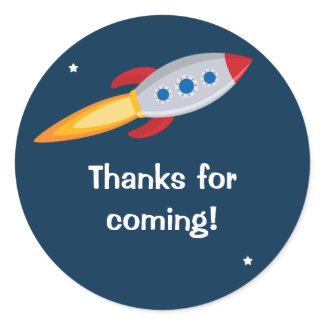 Rocket Ship Birthday Party Sticker sticker