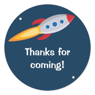 Rocket Ship Birthday Party Sticker sticker