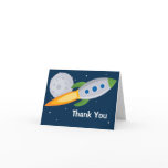 Rocket Ship Birthday Party Thank You Card