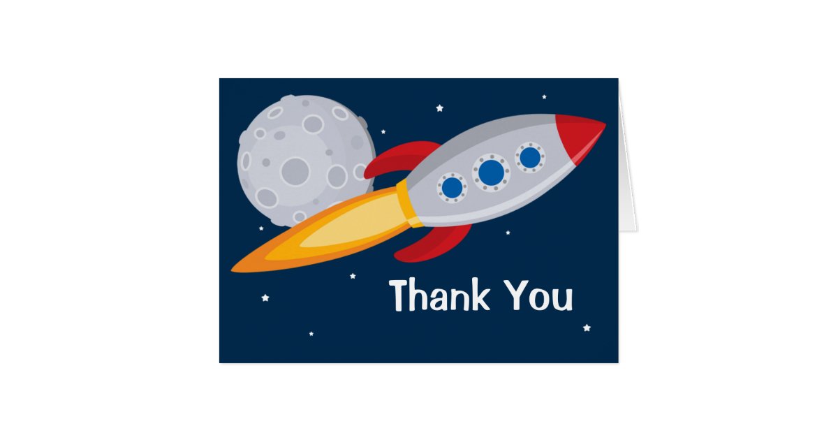 rocket ship birthday party thank you card zazzle card template open office