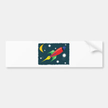 Rocket Ship Bumper Sticker