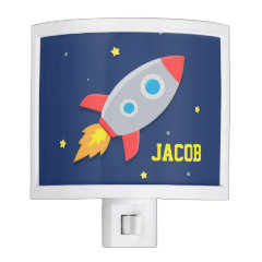 Rocket Ship, Outer Space, For Kids Room Night Lights