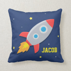 Rocket Ship, Outer Space, For Kids Room Pillows