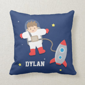 Rocket Ship Outer Space Little Astronaut Boys Room Pillows