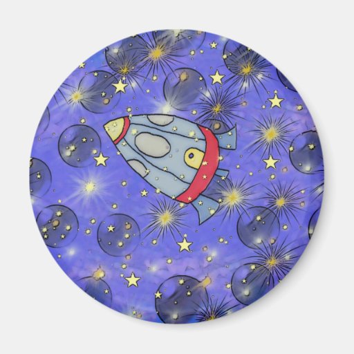 rocket ship to space refrigerator magnets