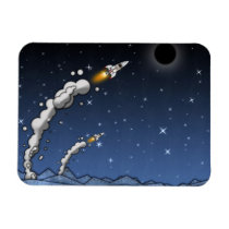 Rocket Ship Vinyl Magnet