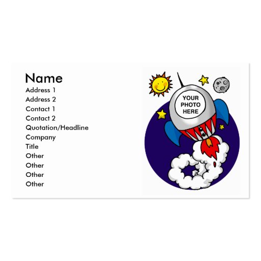 rocket space scientist business card templates (front side)