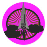 rocket round sticker