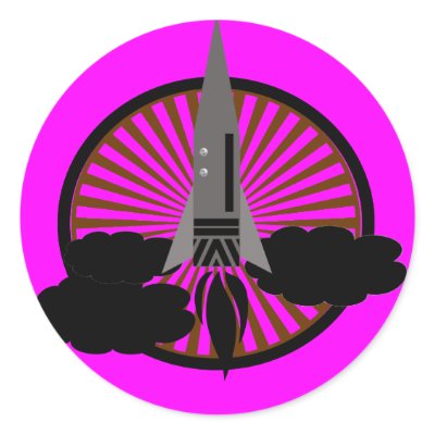 rocket round sticker by wolffreeborn