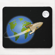 Rocket to the Moon mousepads