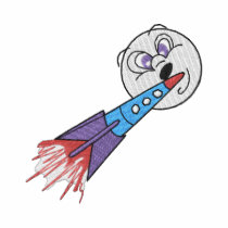 Rocket with Moon embroidered shirts