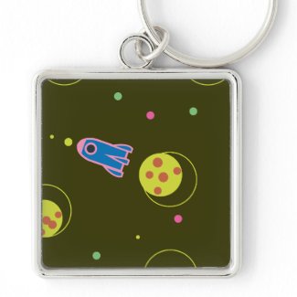 Rockets and Planets keychain