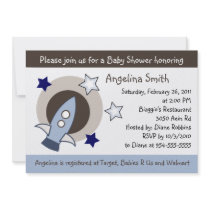 Rockets and Stars Baby Shower Invitation