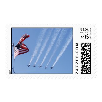 Rockets Red Glare with American Flag stamp