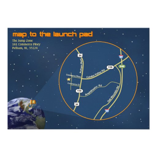 Rocketship Birthday Invitation