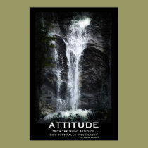 Rockies Waterfall ATTITUDE Motivational Poster posters