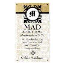 ROCKIN' GOLDEN MONOGRAM MADNESS BUSINESS CARD TEMPLATES