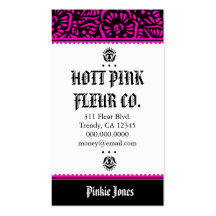 ROCKIN' HOTT PINK FLEUR BUSINESS CARD
