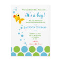 ROCKIN' JUMPING FOR JOY IT'S A BOY ANNOUNCEMENT postcards
