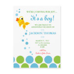 ROCKIN' JUMPING FOR JOY IT'S A BOY ANNOUNCEMENT postcards