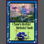 Rockin' Music Theme Birthday Invitations 5" X 7" Invitation Card | Zazzle