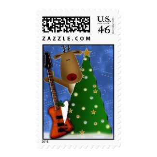 Rockin Red Nose Reindeer postage stamp