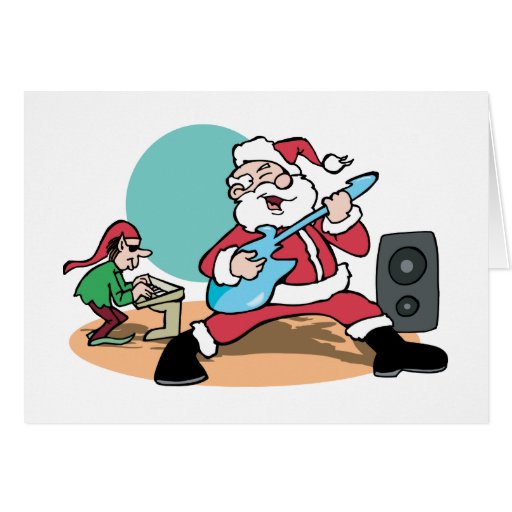 Rockin' Santa Greeting Card