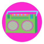 Rockin' Stereo Round Stickers