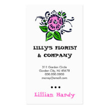 ROCKIN' TATTOO ROSE PINK BUSINESS CARD