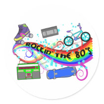 Rockin' The 80's Round Stickers