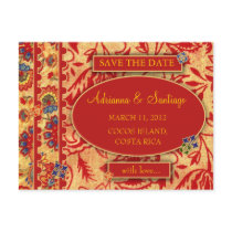 ROCKIN' VINTAGE COSTA RICAN FLORAL SAVE THE DATE postcards