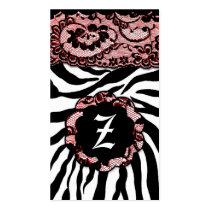 ROCKIN' ZEES SEXY SAFARI: CORAL BUSINESS CARD business cards
