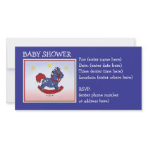 Rocking Horse  Americana Baby Shower Personalized Photo Card