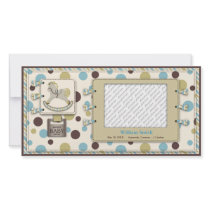 Rocking Horse Baby Announcement Photo Card
