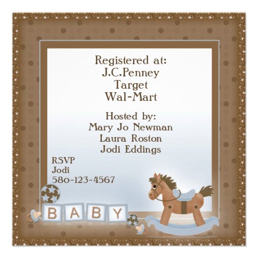 Rocking Horse Baby Shower Invitations